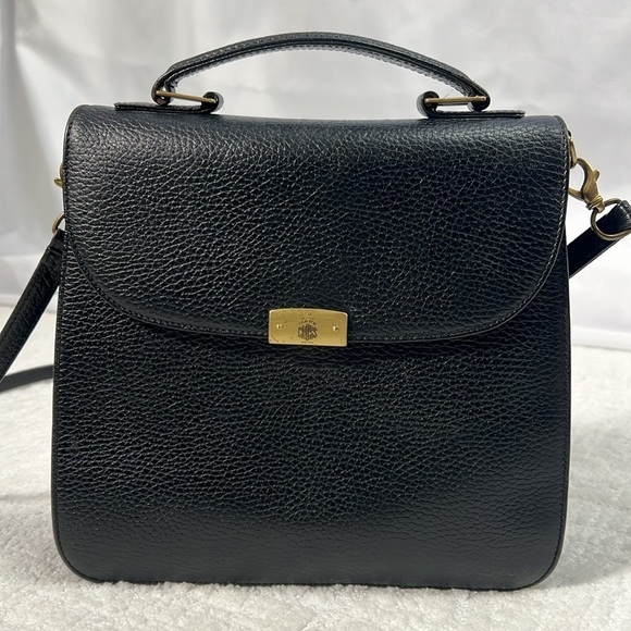 Mark Cross 1845 leather black top handle crossbody bag with 2 inside zip pockets - Picture 1 of 16
